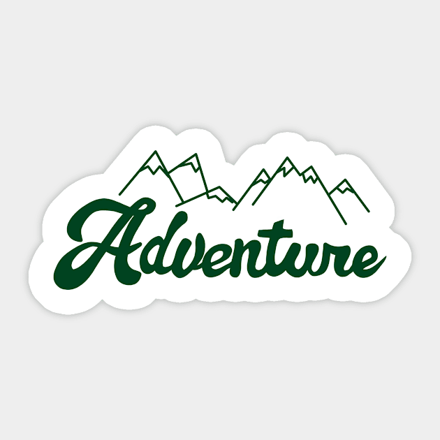 Go Adventure - Green Sticker by PigeonMac